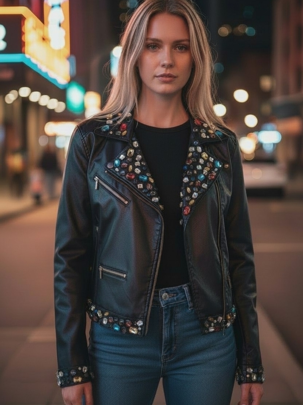NWOT Gorgeous Boston Proper Faux Leather Bike Moto Jacket Coat